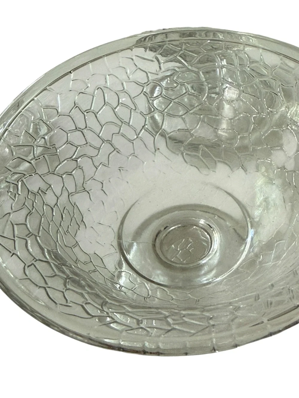 L. E. Smith 4 Cracky Clear Sherbert Dessert Glasses Light Uranium Depression USA